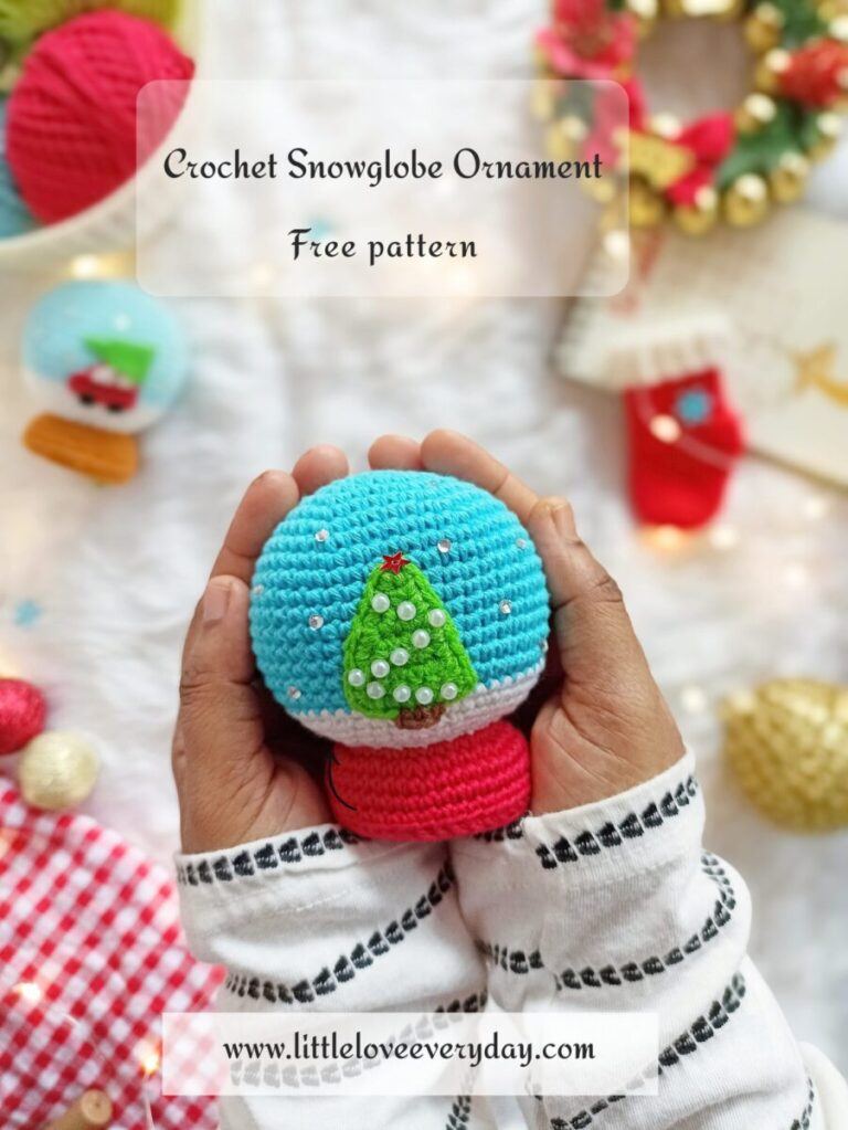 Crochet Snow globe ornament