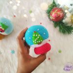 Crochet snow globe ornament