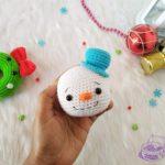 Crochet snow man ornament