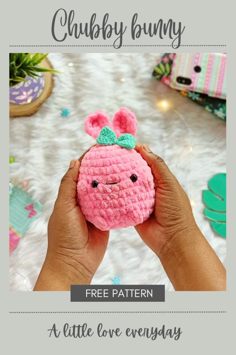 chubby bunny amigurumi pin