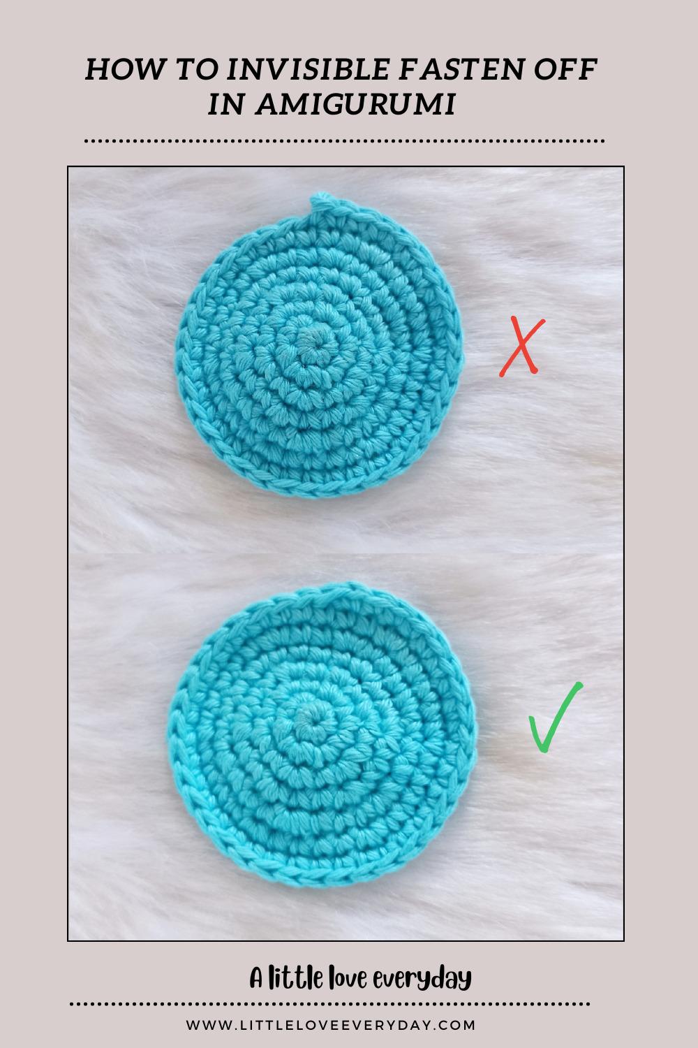How to Invisible fasten off in amigurumi ⋆ A little love everyday