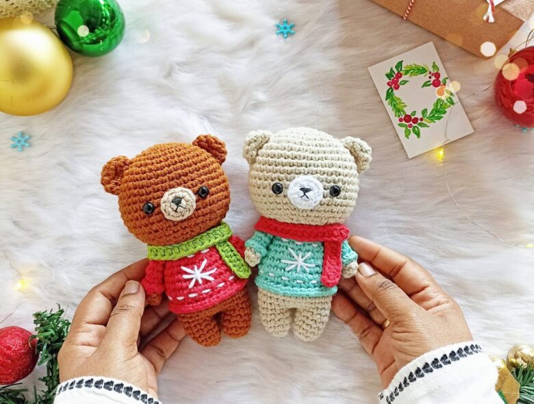 Winter bear amigurumi pattern