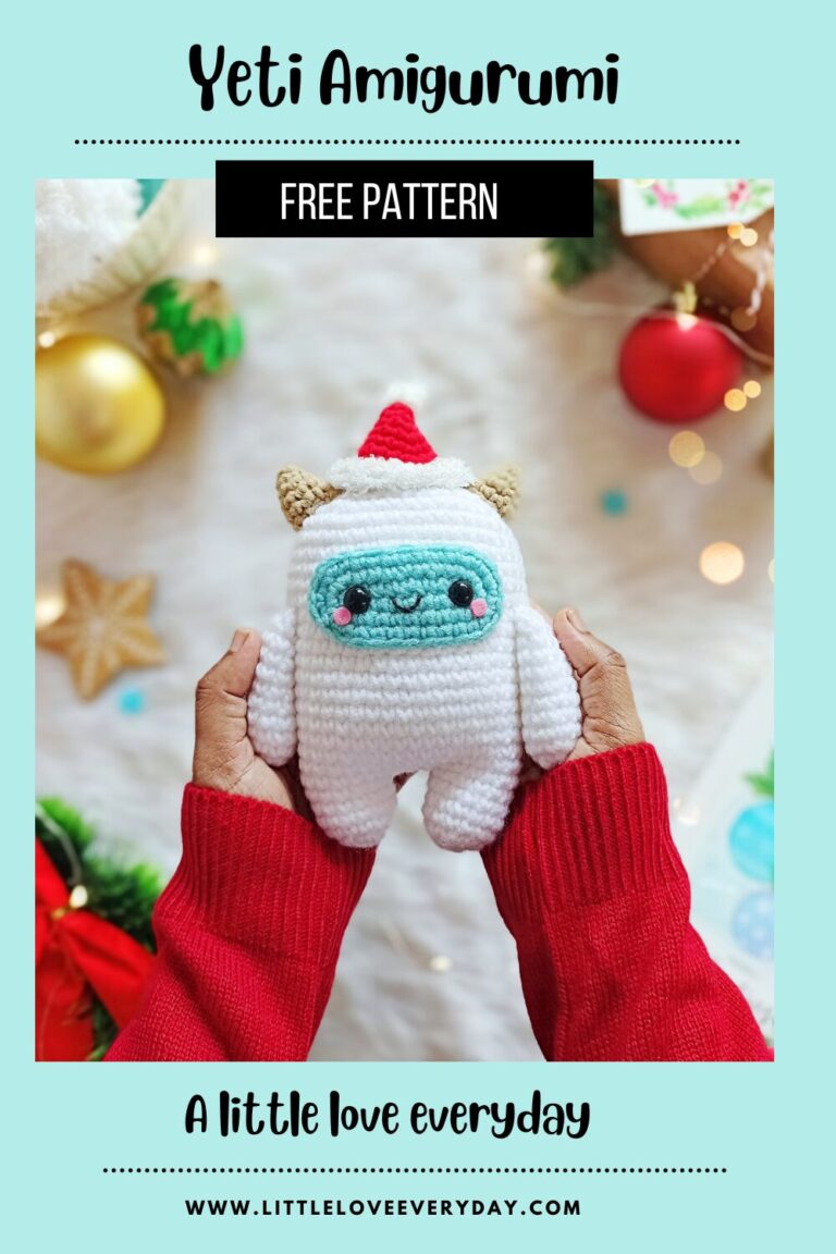 Yeti amigurumi pin