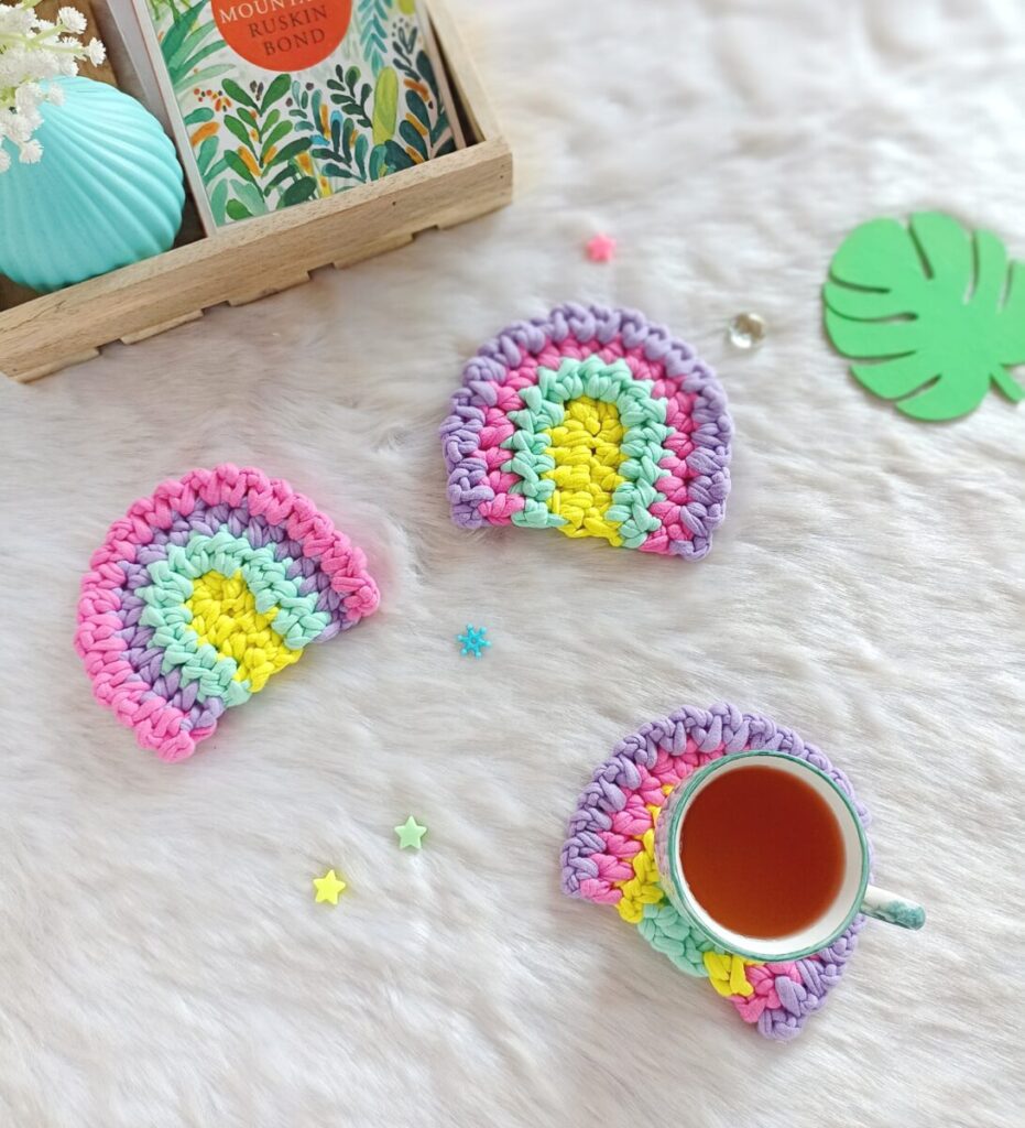 Crochet Rainbow coaster