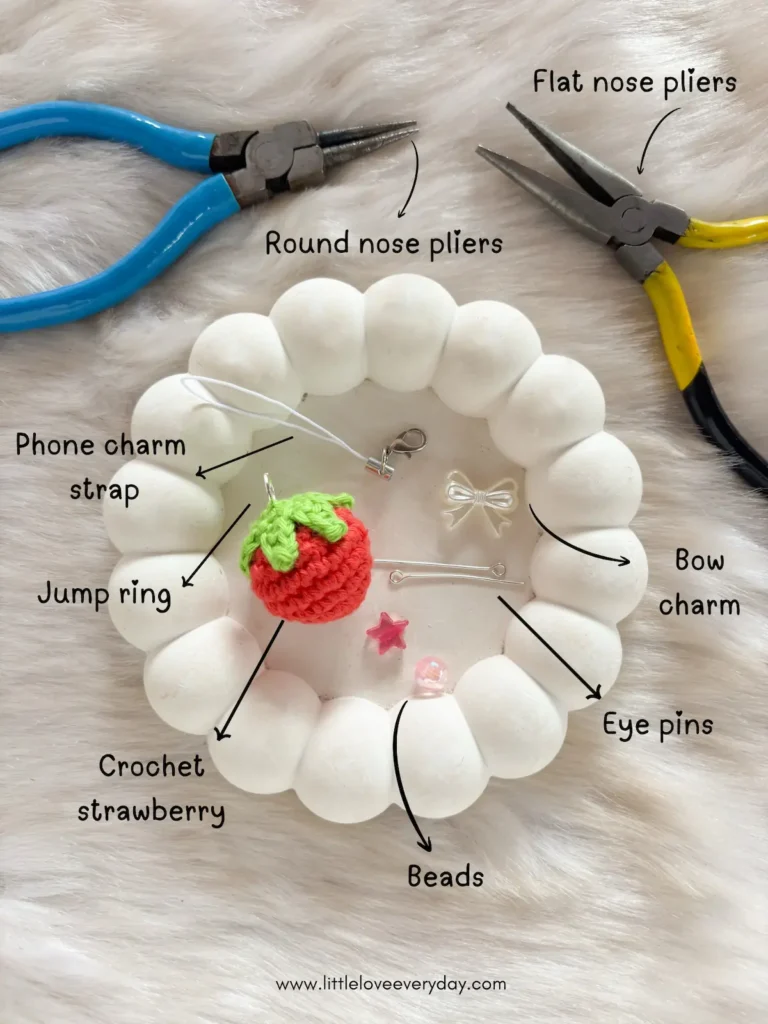 Strawberry phone charm materials