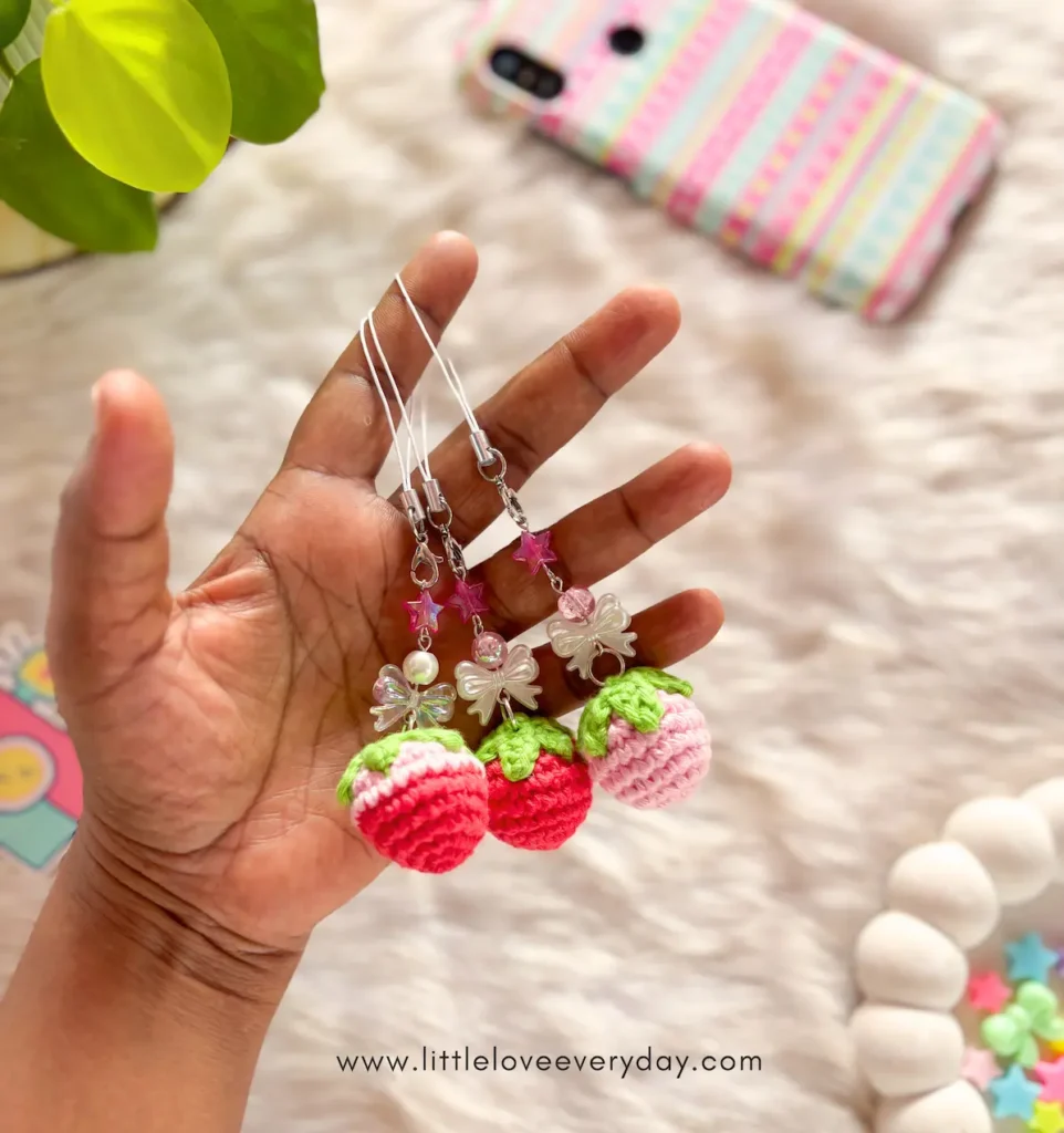 Strawberry phone charm