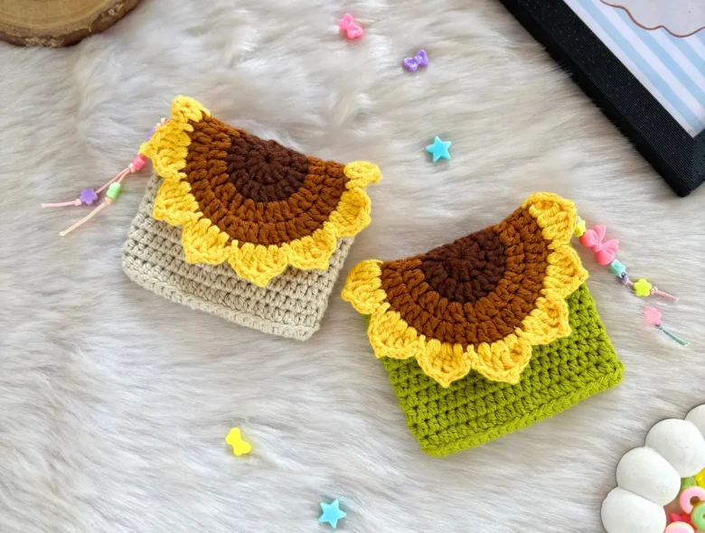 Crochet Sunflower purse