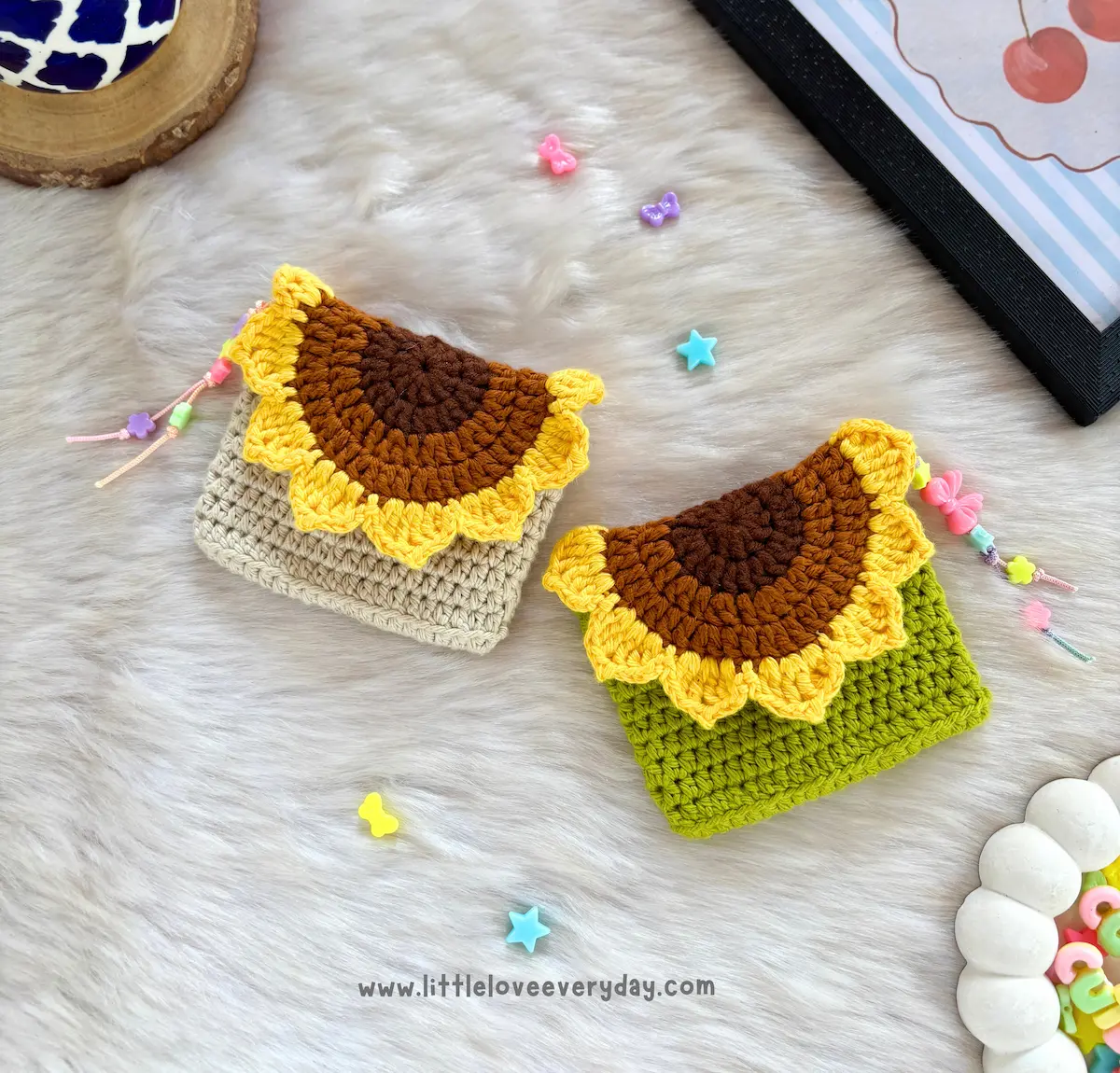 Crochet Sunflower purse